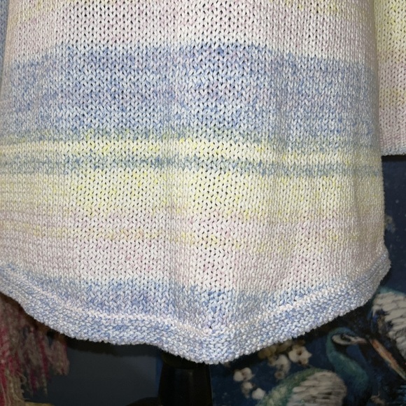 Talbots Size L 3/4 Sleeve Loose Knit Pastel Sweater - Picture 9 of 12